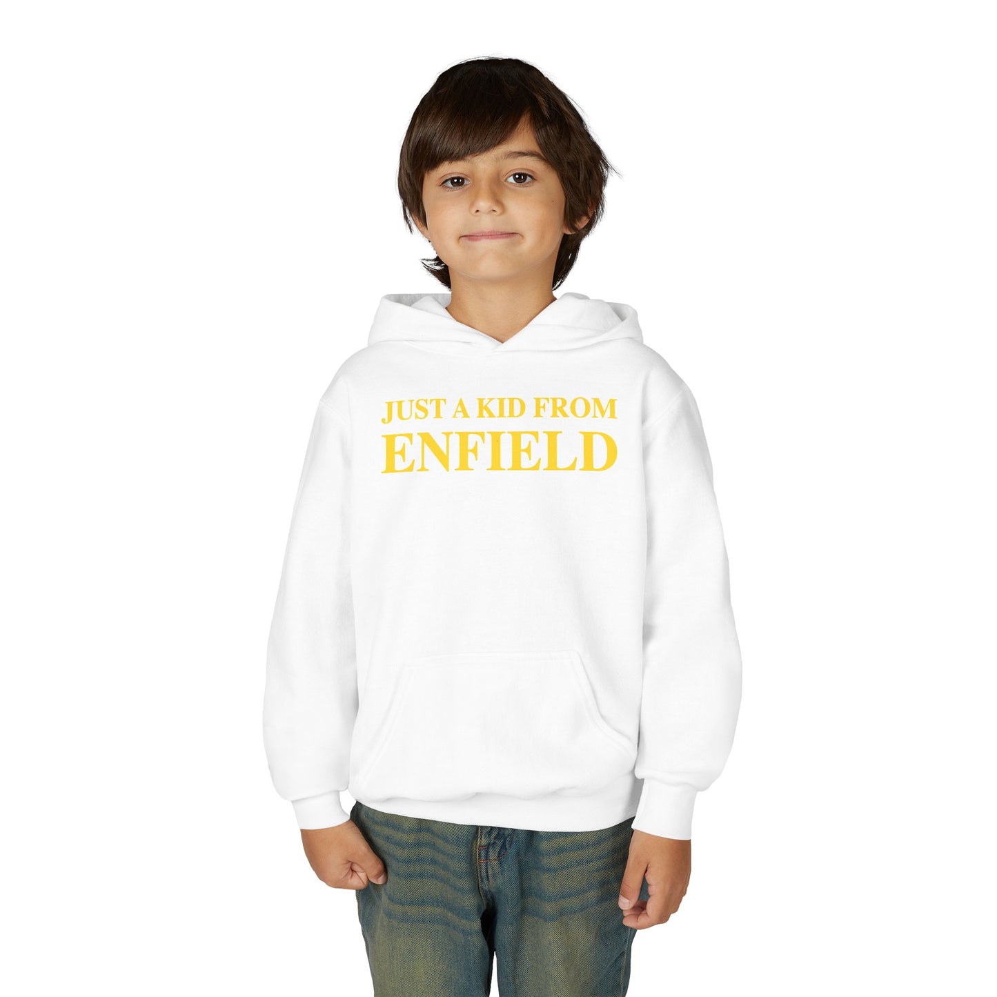 Just a kid from Enfield Youth Heavy Blend Hooded Sweatshirt