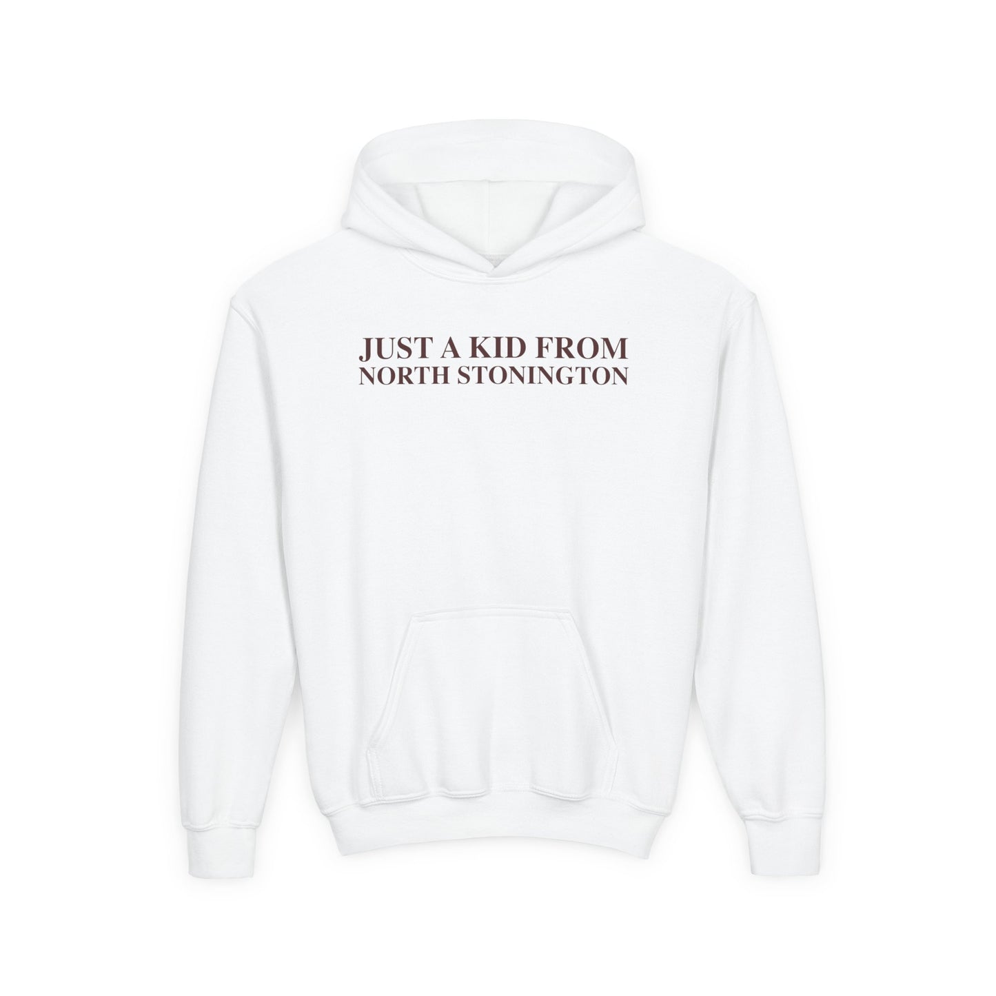 Just a kid from North Stonington Youth Heavy Blend Hooded Sweatshirt