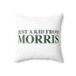 Just a kid from Morris Polyester Square Pillow