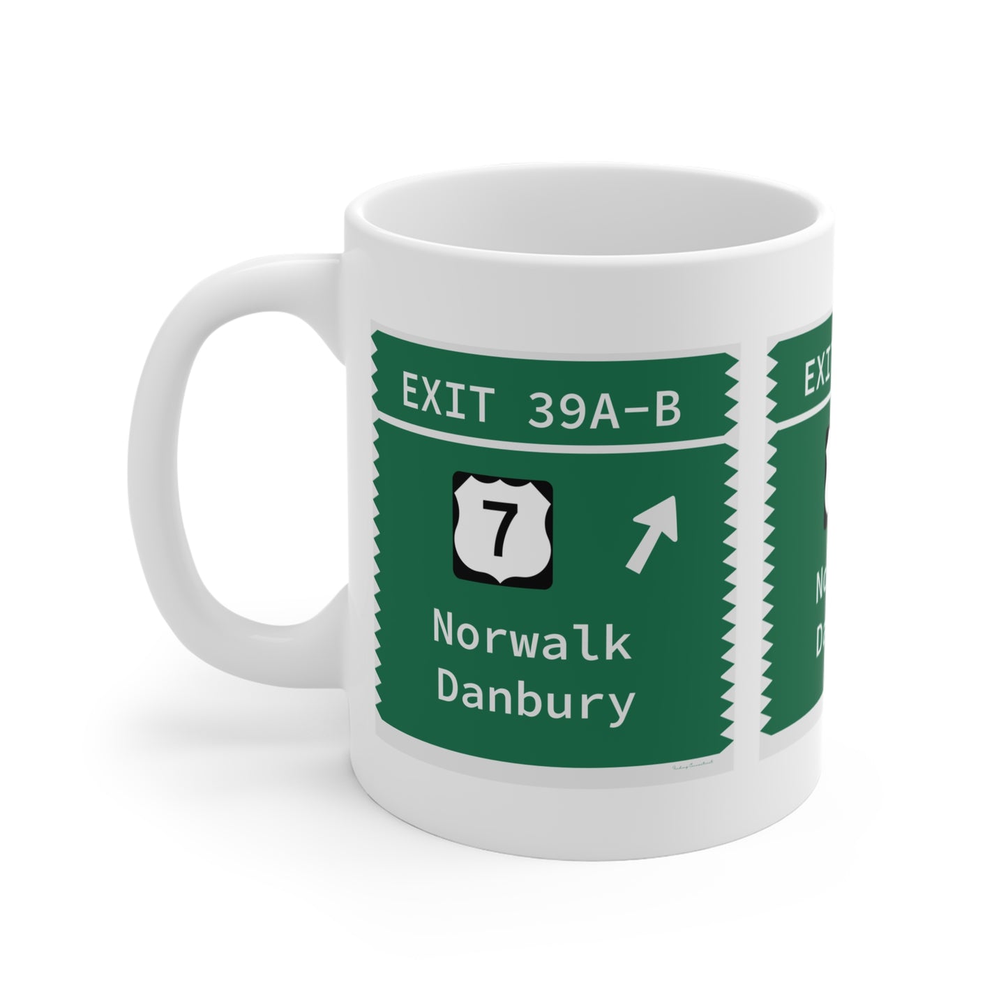 Vintage Merritt Parkway Exit 39 A-B Sign Mug 11oz