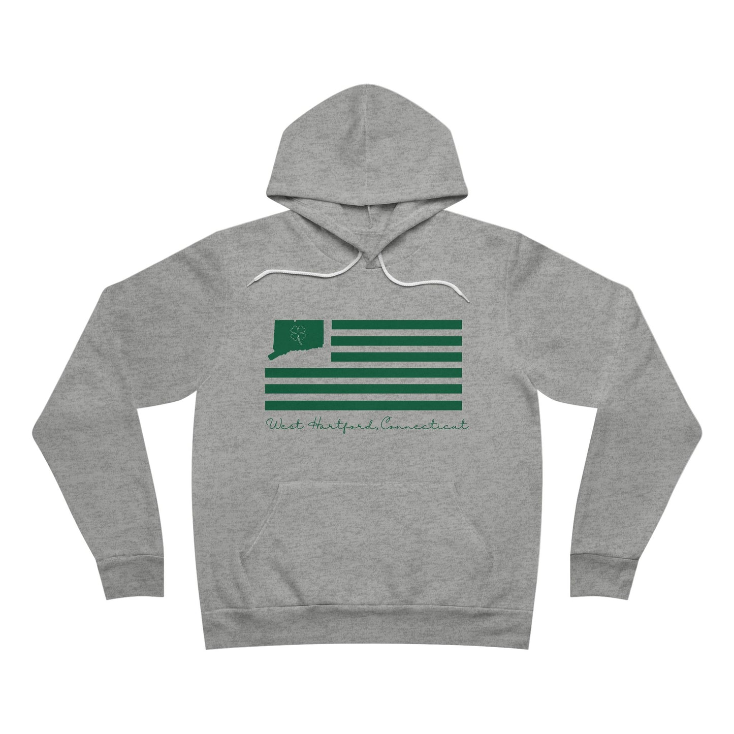 West Hartford Connecticut St Patrick’s Day Flag Unisex Sponge Fleece Pullover Hoodie