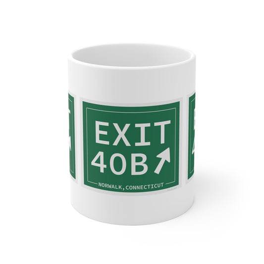 Vintage Exit 40B Merritt Parkway Sign Mug 11oz