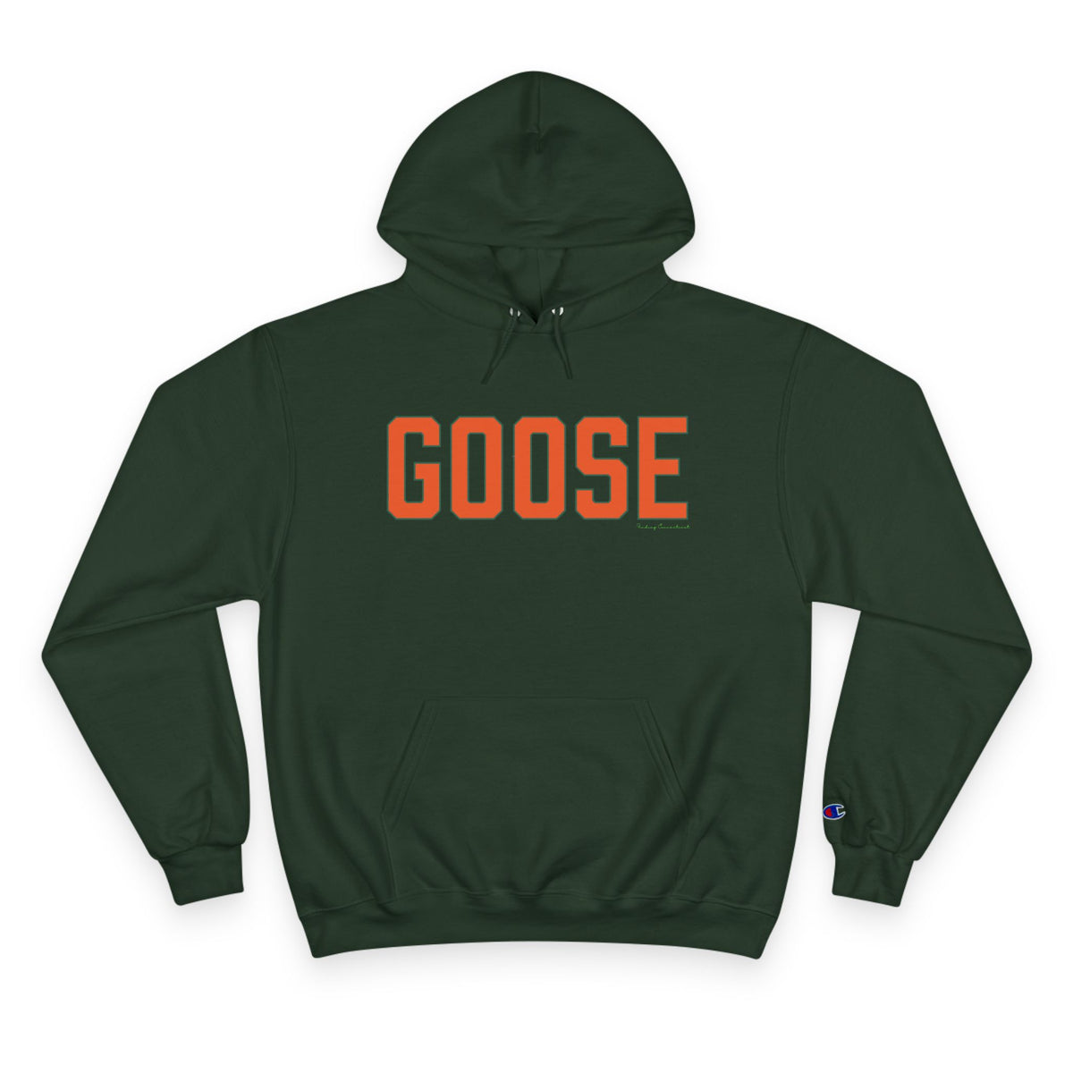 Goose Zip Code Orange & Green Champion Hoodie