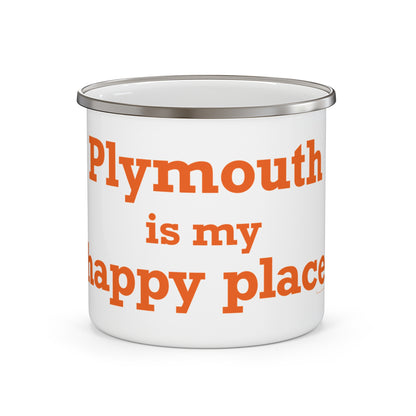 Plymouth is My Happy Place  Enamel Camping Mug