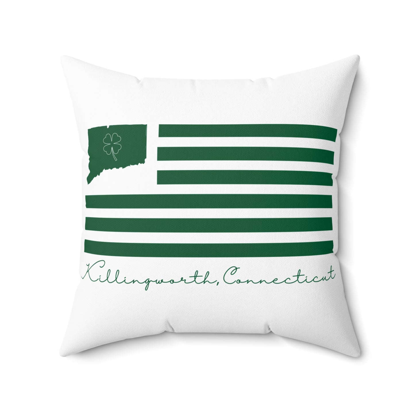 Killingworth Connecticut St. Patrick’s Day Flag Spun Polyester Square Pillow