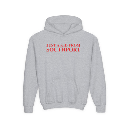 Just a kid from Southport Youth Heavy Blend Hooded Sweatshirt