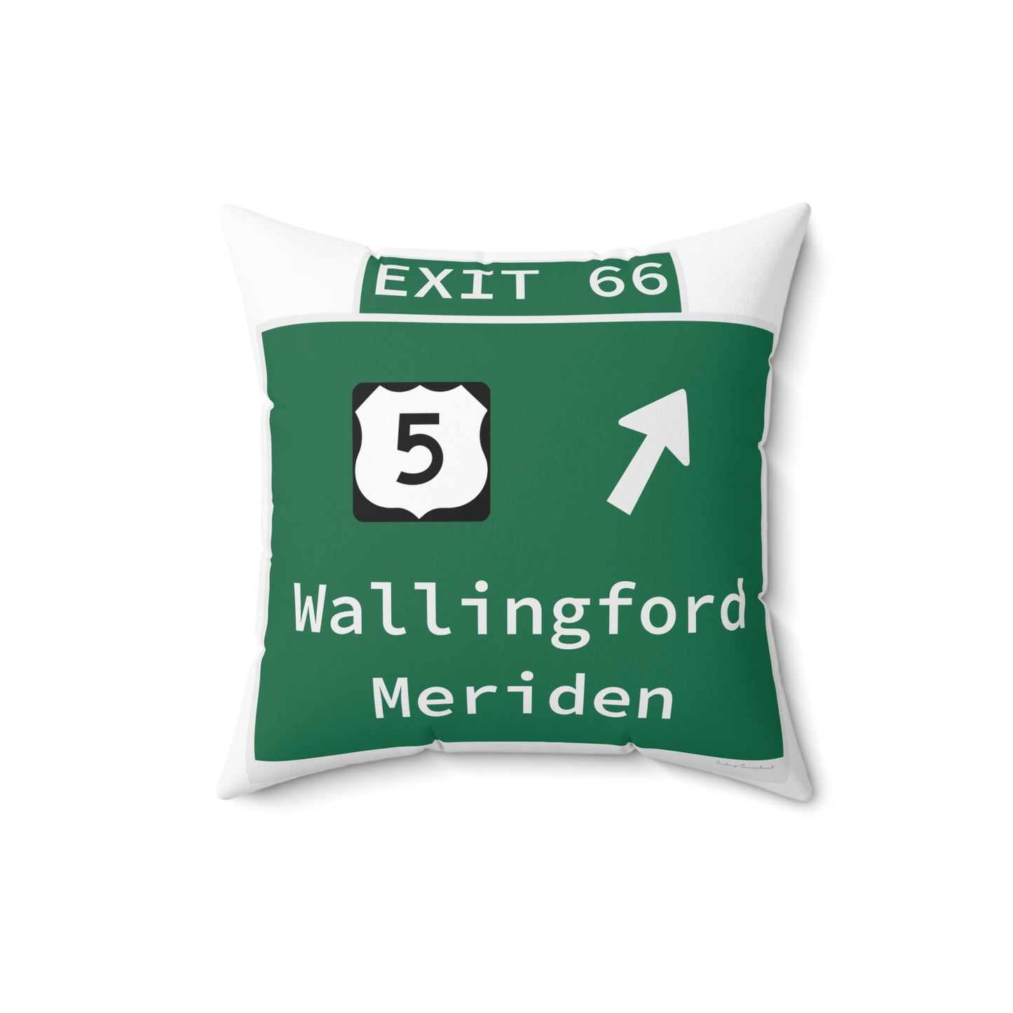 Vintage WCP Exit 66 Sign Spun Polyester Square Pillow