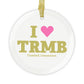 I Heart TRMB Glass Ornaments