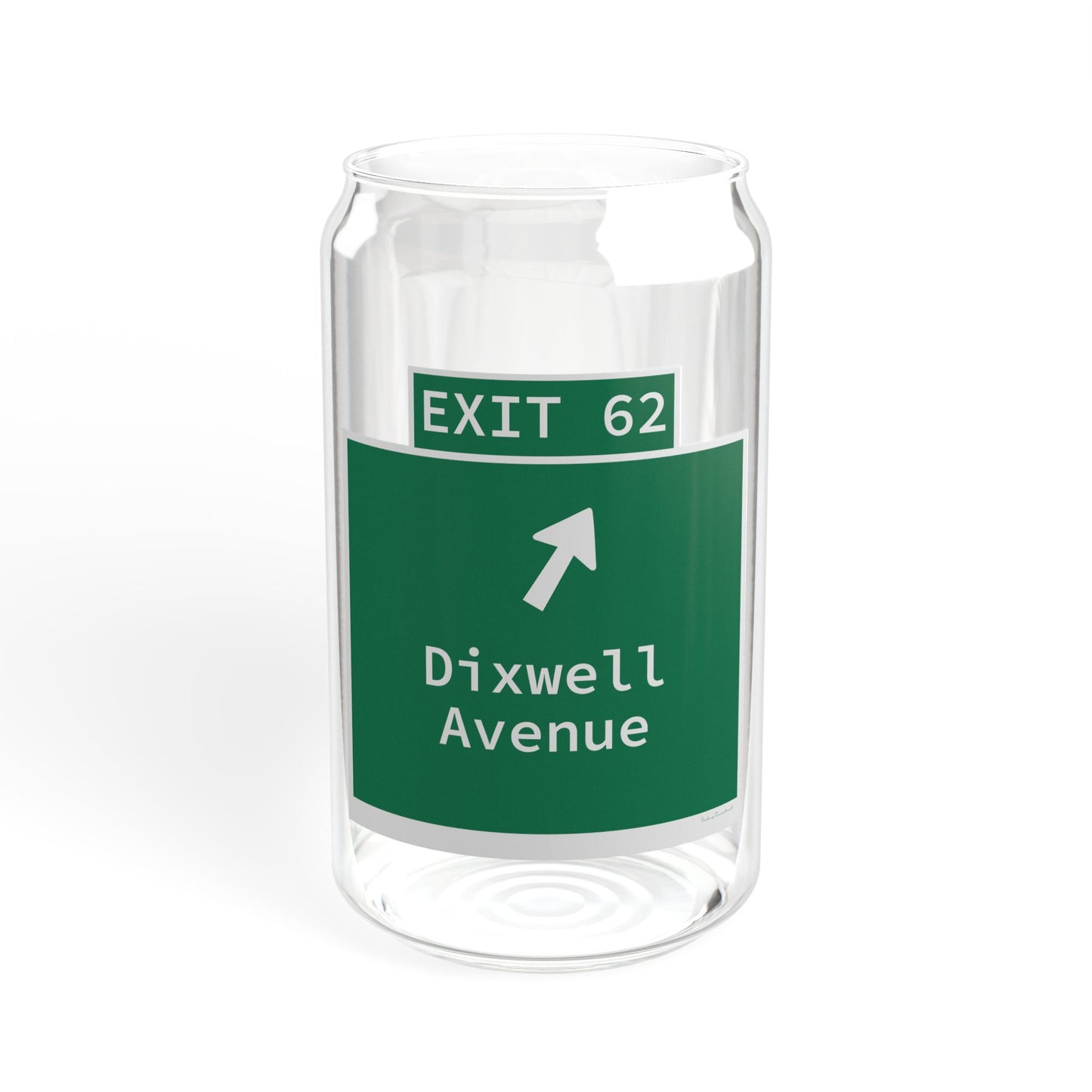Vintage WCP Exit 62 Sign Sipper Glass, 16oz
