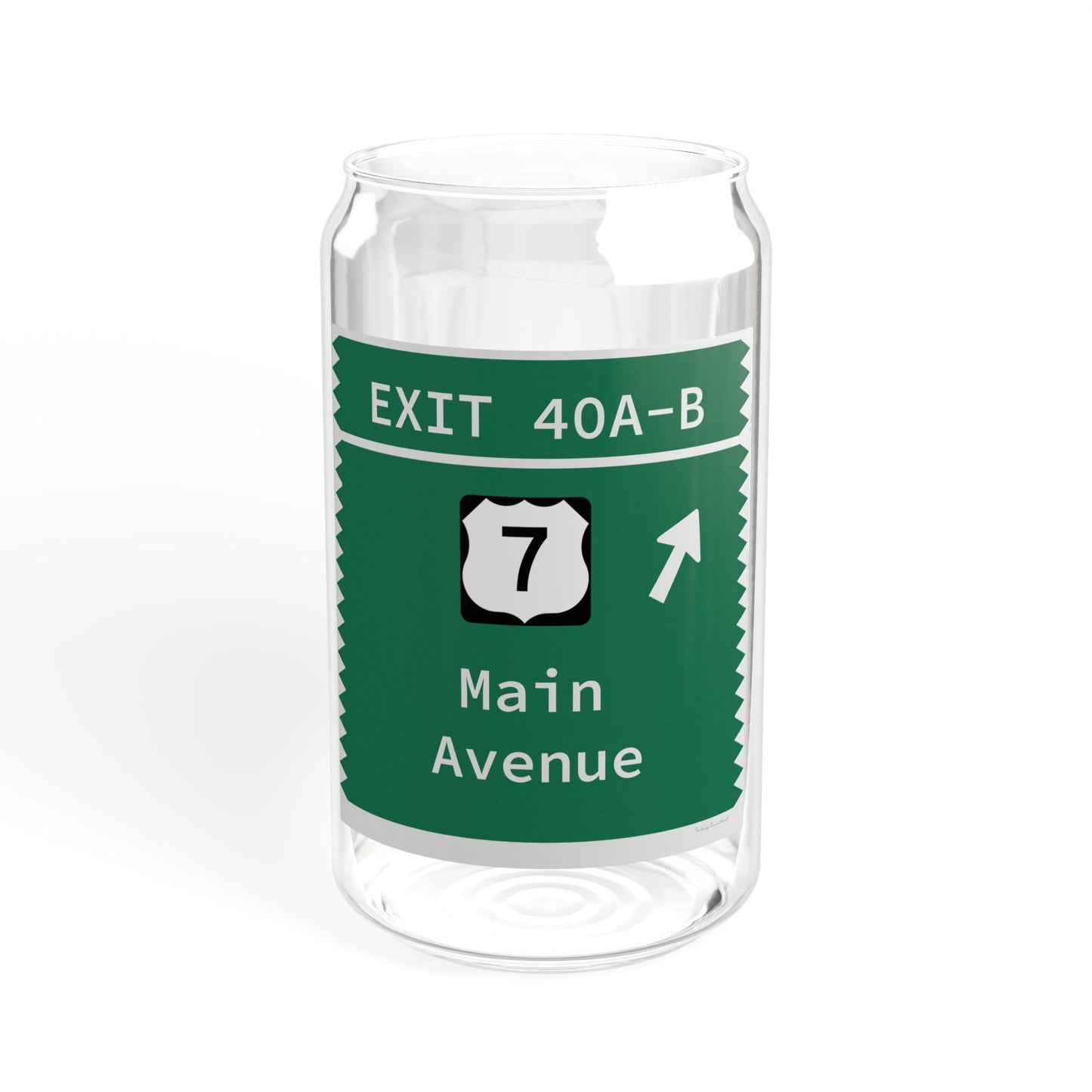 Vintage Merritt Parkway Exit 40 A-B Sign Sipper Glass, 16oz