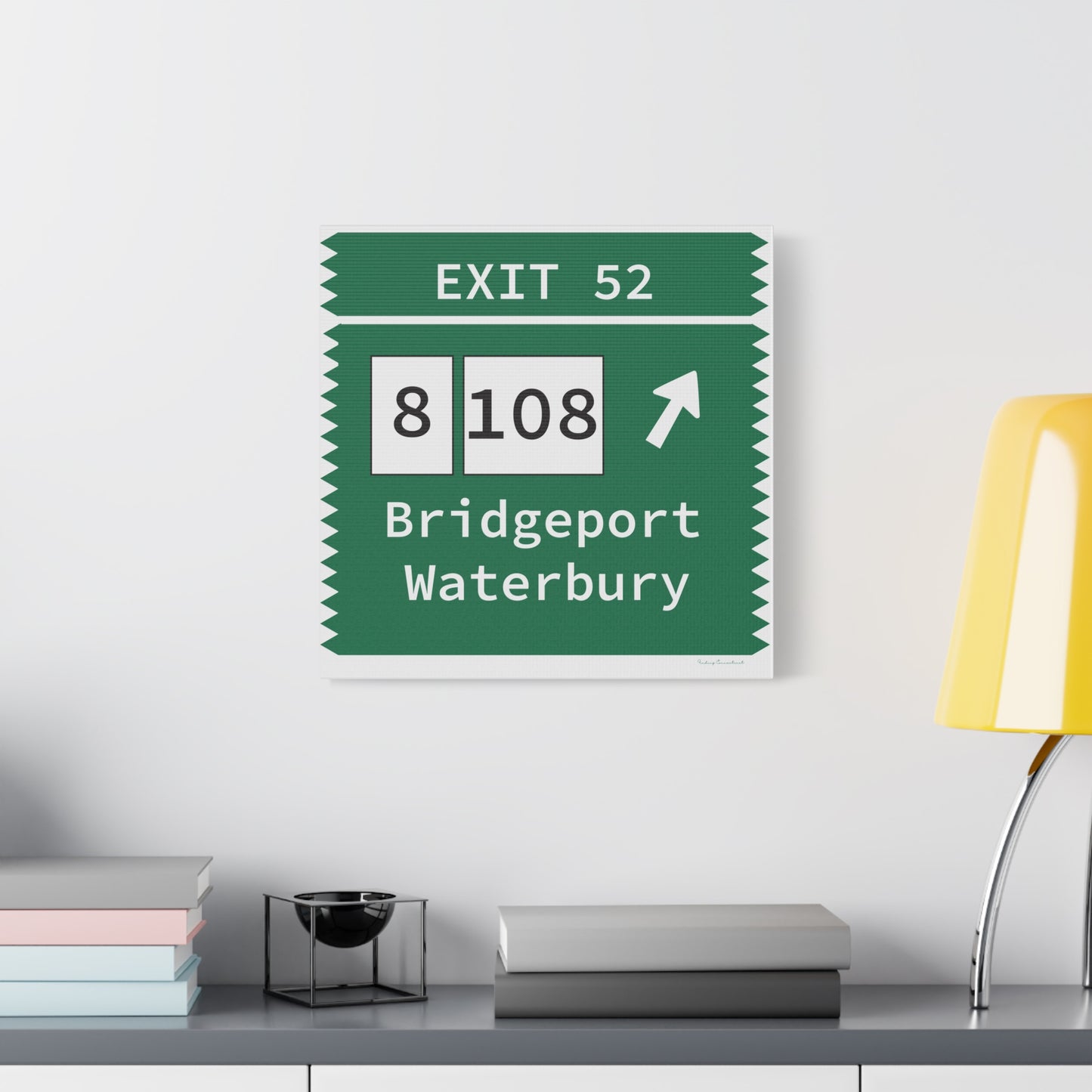 Vintage Merritt Parkway Exit 52 Sign Matte Canvas, Stretched, 1.25"