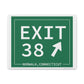 Vintage Exit 38 Merritt Parkway Sign Matte Canvas, Stretched, 1.25"