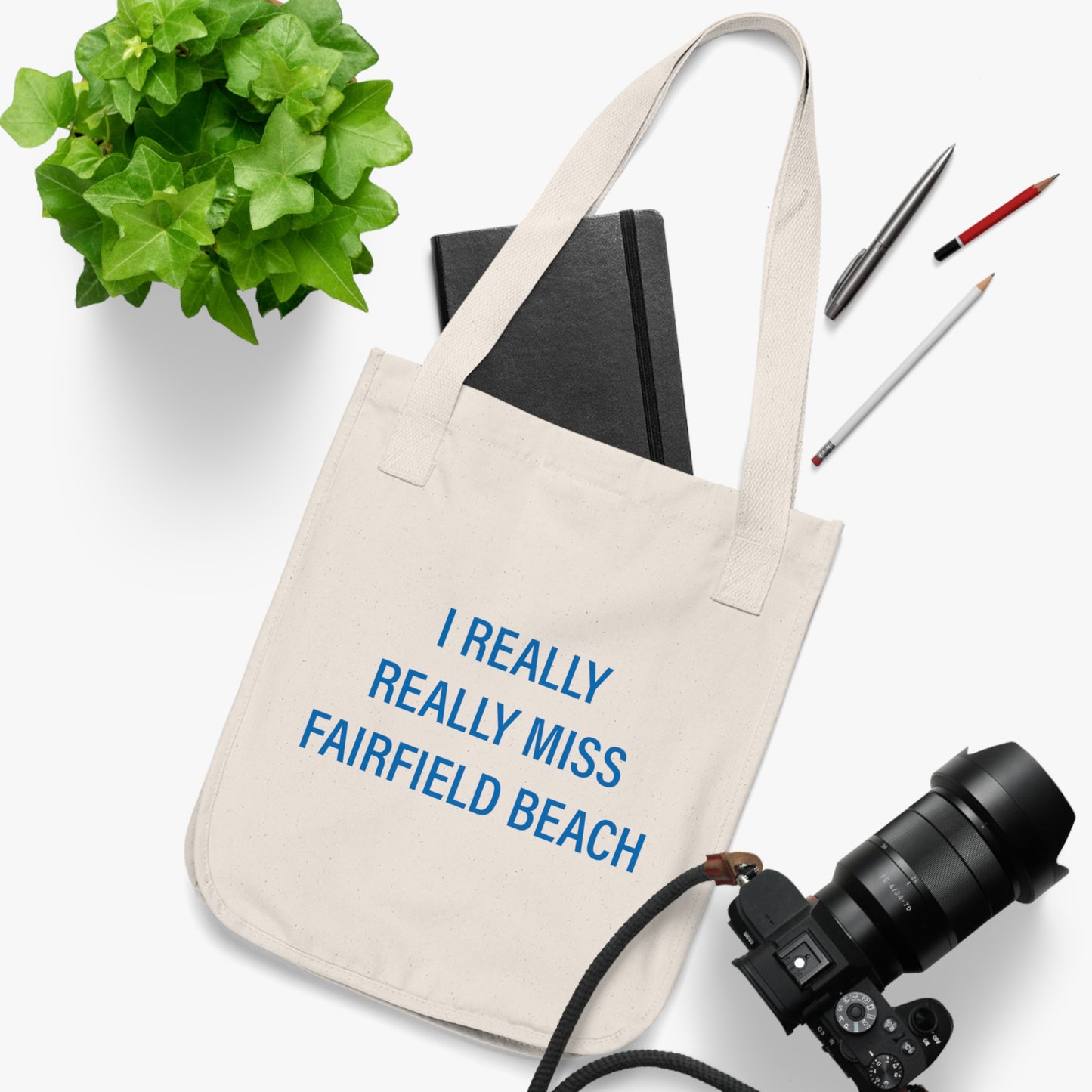 I Really Really Miss Fairfield Beach Organic Canvas Tote Bag
