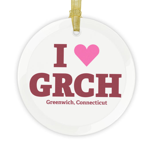 I Heart GRCH Glass Ornaments