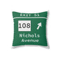 Vintage Merritt Parkway Exit 51 Sign Spun Polyester Square Pillow