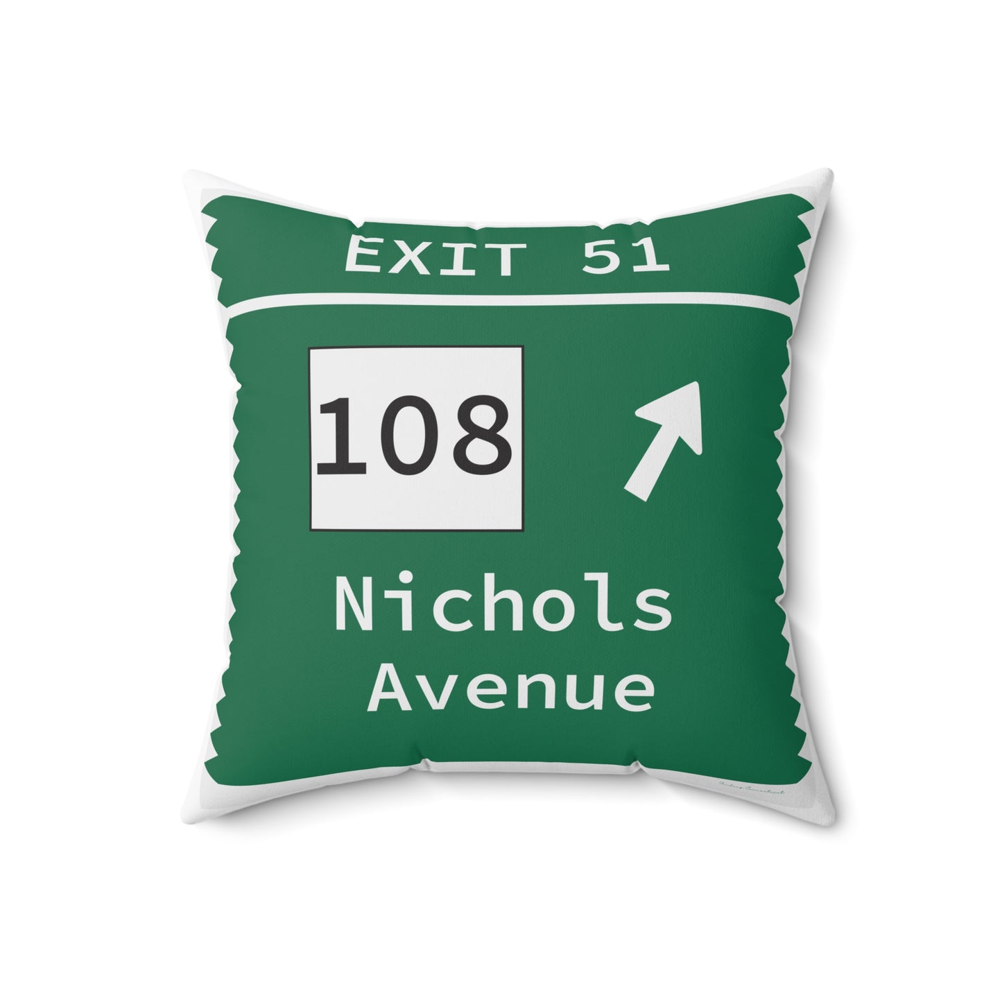 Vintage Merritt Parkway Exit 51 Sign Spun Polyester Square Pillow