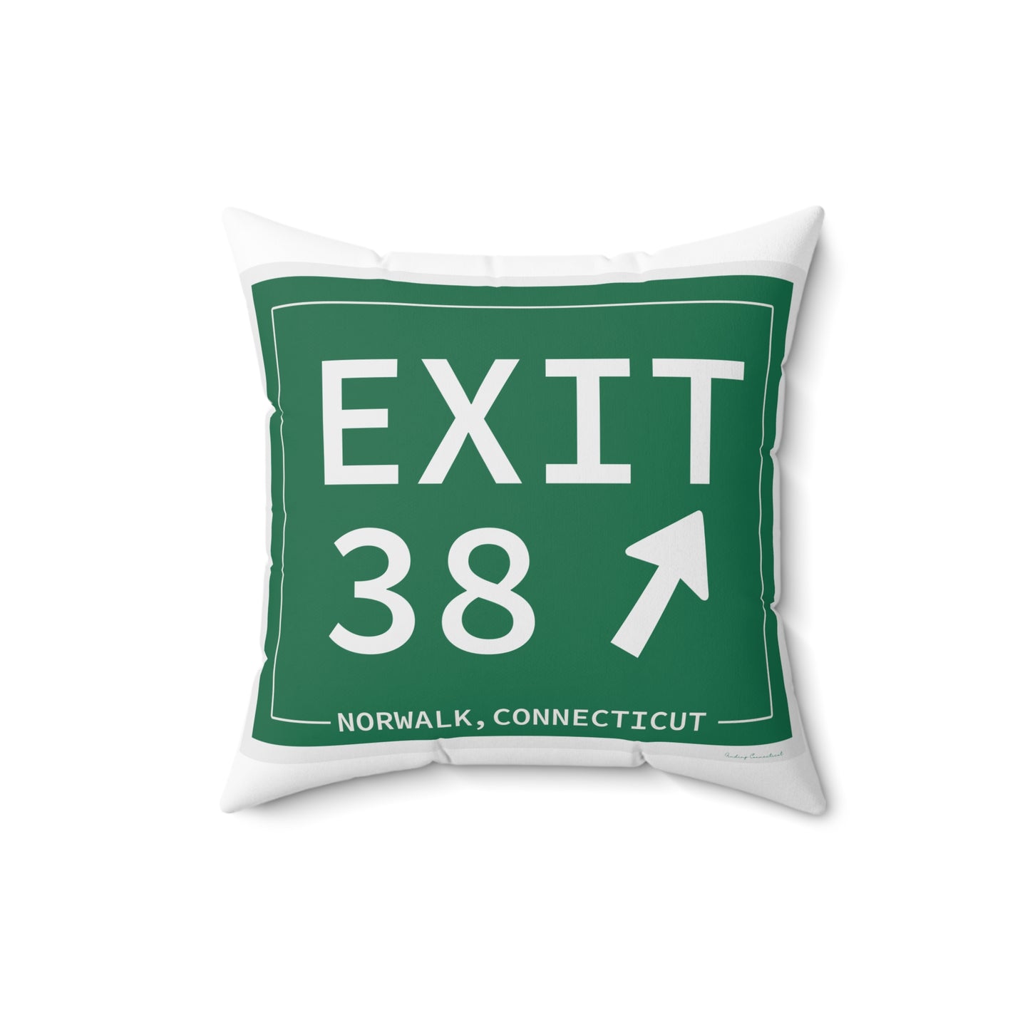Vintage Exit 38 Merritt Parkway Sign Spun Polyester Square Pillow