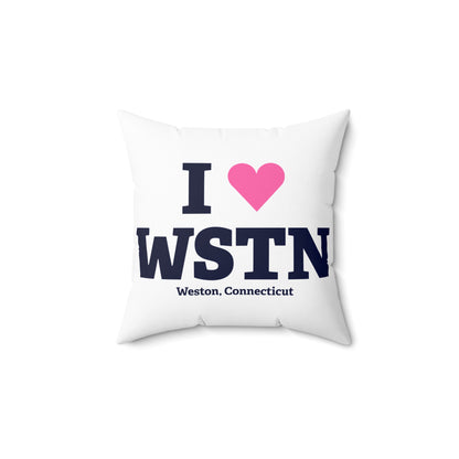 I Heart WSTN Spun Polyester Square Pillow