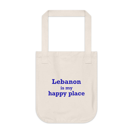 Lebanon is My Happy Place Organic Canvas Tote Bag