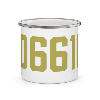 06611 Trumbull Connecticut Zip Code Enamel Camping Mug