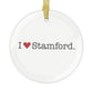 I Heart Stamford. Glass Ornaments