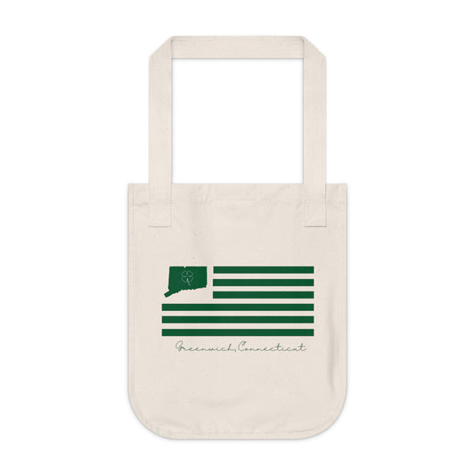 Greenwich Connecticut St Patrick’s Day Flag Organic Canvas Tote Bag