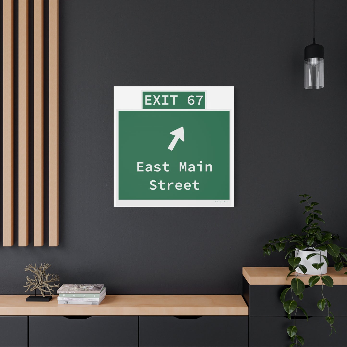 Vintage WCP Exit 67 Sign Matte Canvas, Stretched, 1.25"