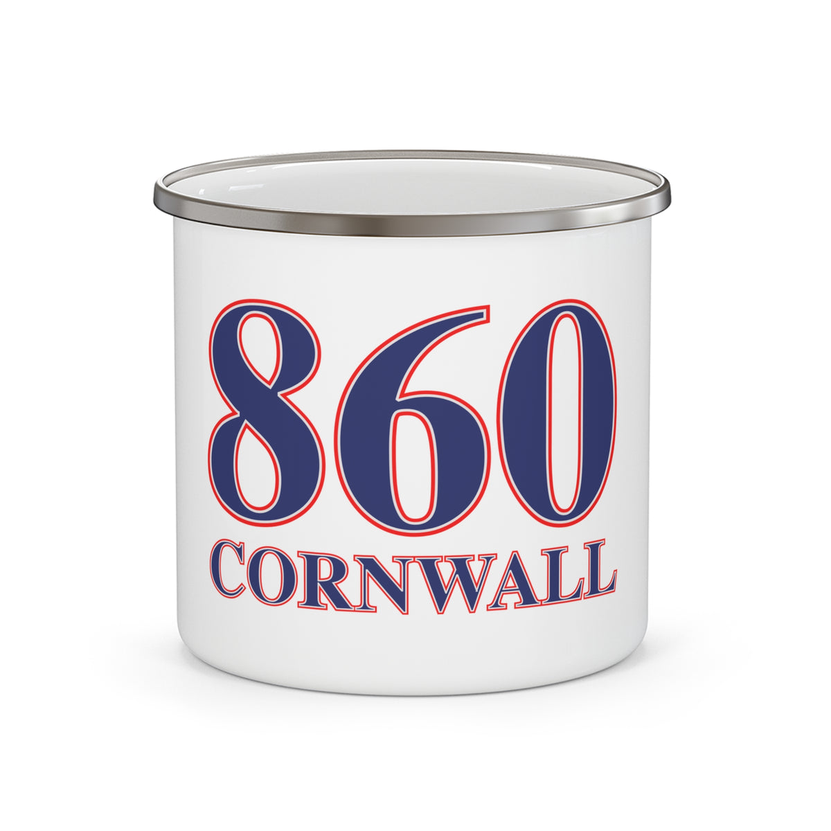 Cornwall Red, White & Blue Enamel Camping Mug