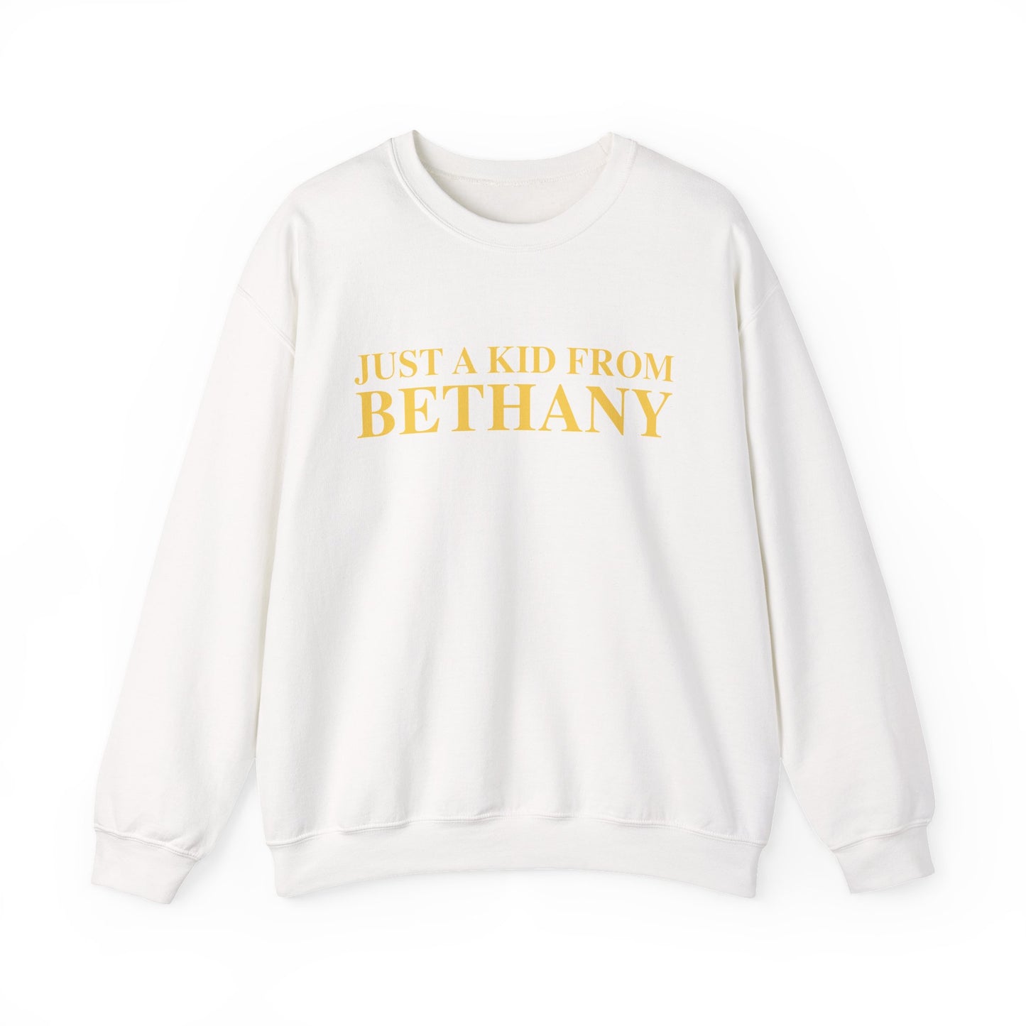 Just a kid from Bethany Unisex Heavy Blend™ Crewneck Sweatshirt