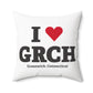 I Heart GRCH Spun Polyester Square Pillow