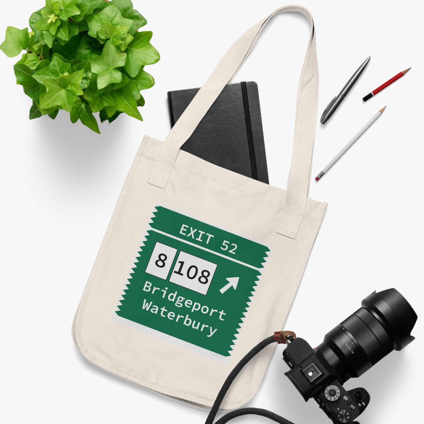 Vintage Merritt Parkway Exit 52 Sign Organic Canvas Tote Bag