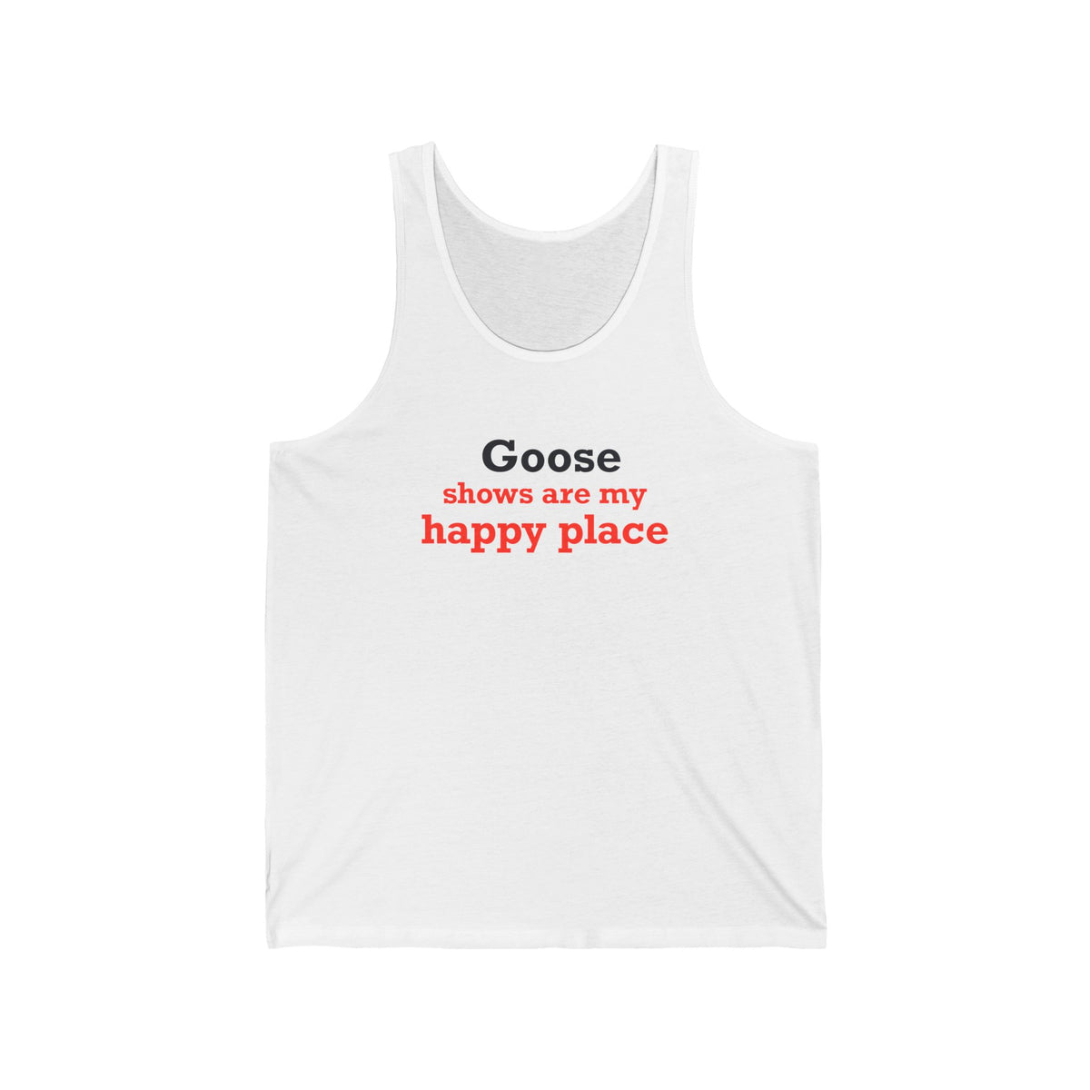 Goose Shows Are My Happy Place - Blue & Orange Unisex Jersey Tank Top