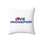 Love Bridgeport Spun Polyester Square Pillow