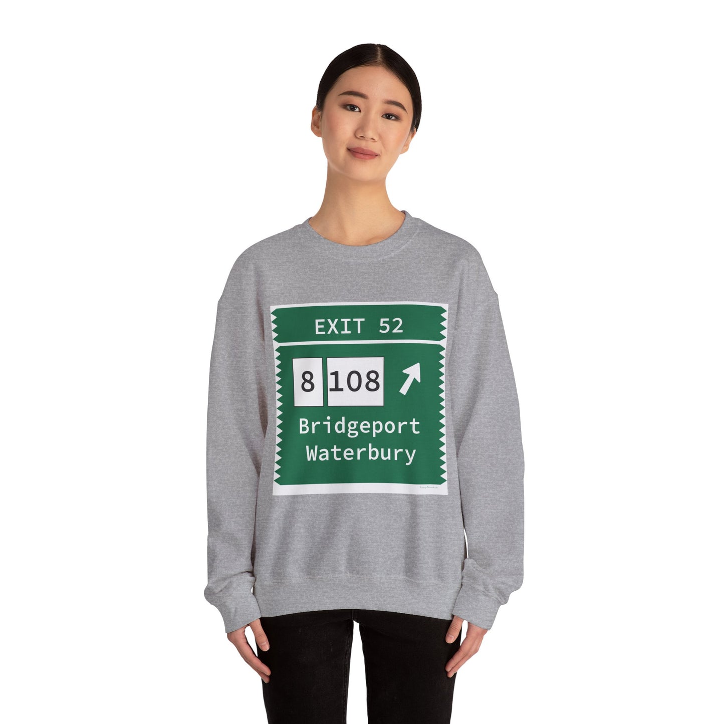 Vintage Merritt Parkway Exit 52 Sign Unisex Heavy Blend™ Crewneck Sweatshirt