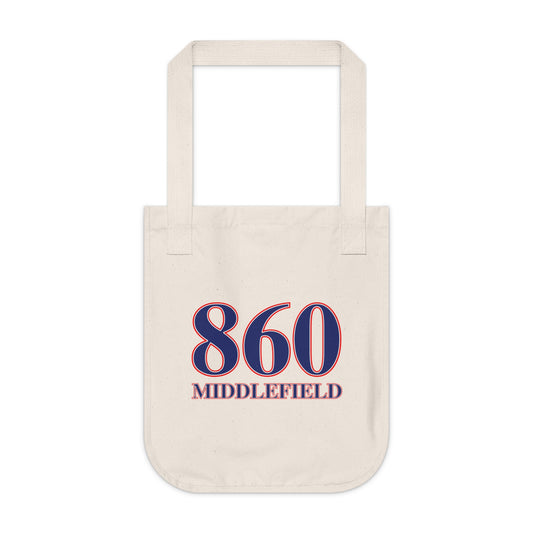 860 Middlefield Red, White & Blue Organic Canvas Tote Bag