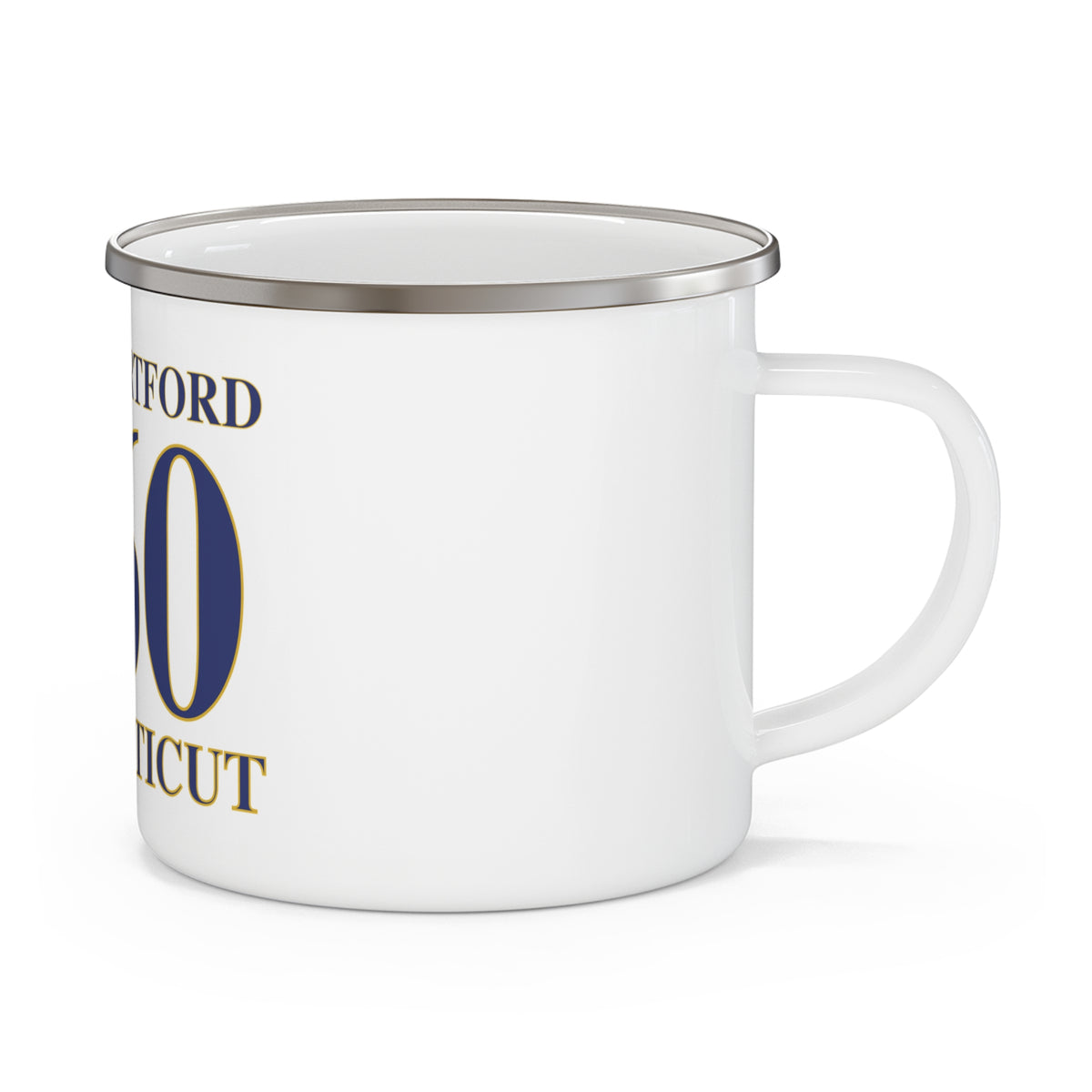 East Hartford 860 Connecticut Enamel Camping Mug