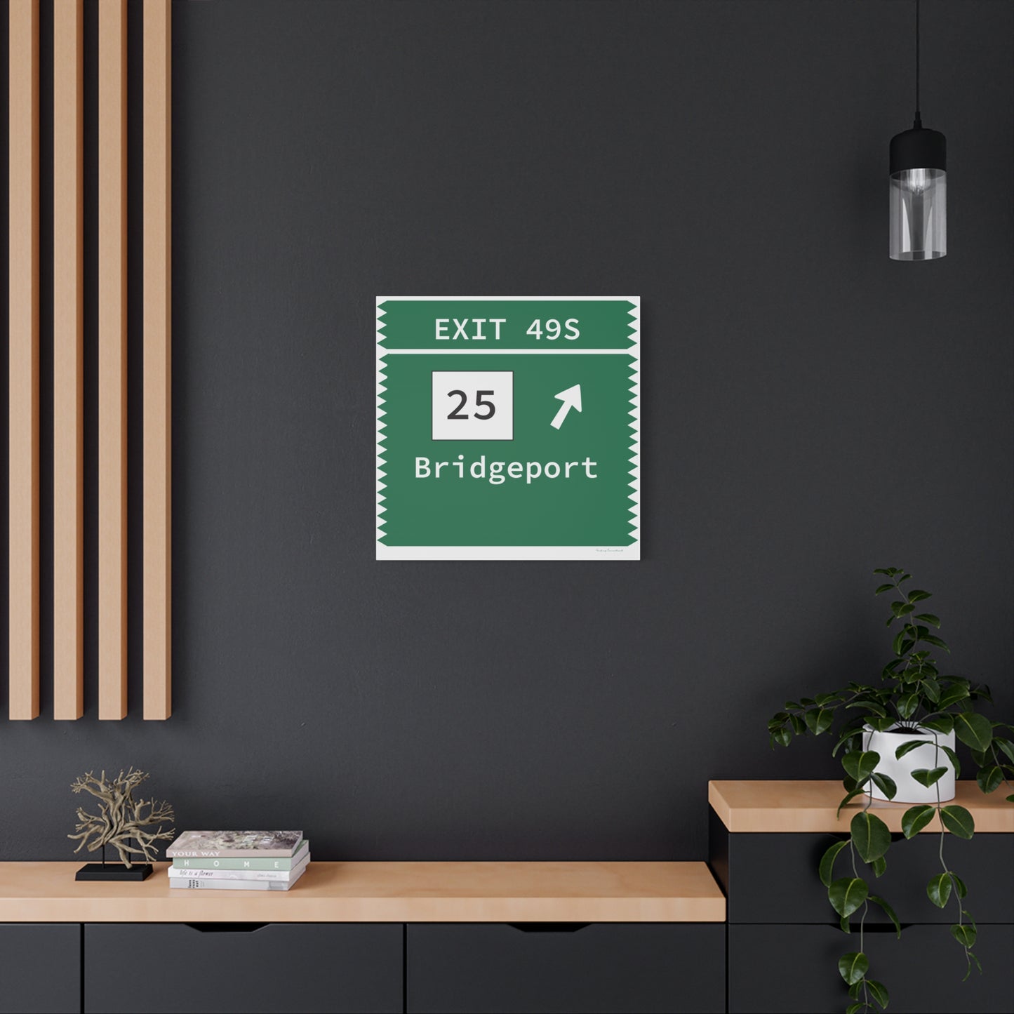 Vintage Merritt Parkway Exit 49S Sign Matte Canvas, Stretched, 1.25"