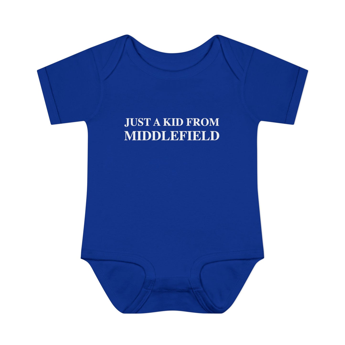Just a kid from Middlefield Infant Baby Rib Bodysuit