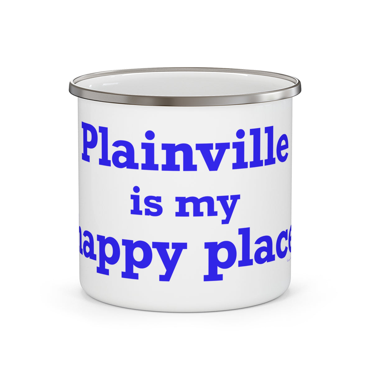 Plainville is My Happy Place Enamel Camping Mug