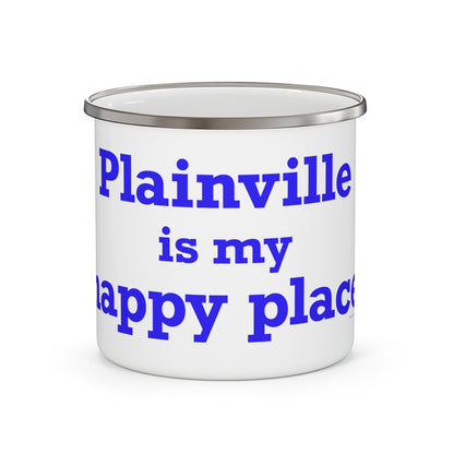 Plainville is My Happy Place Enamel Camping Mug