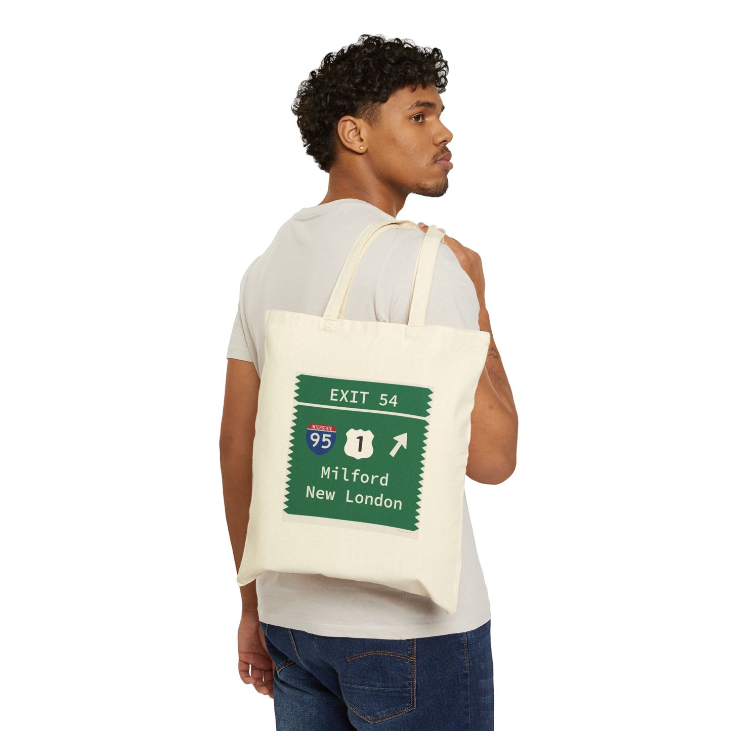 Vintage Merritt Parkway Exit 54 Sign Cotton Canvas Tote Bag