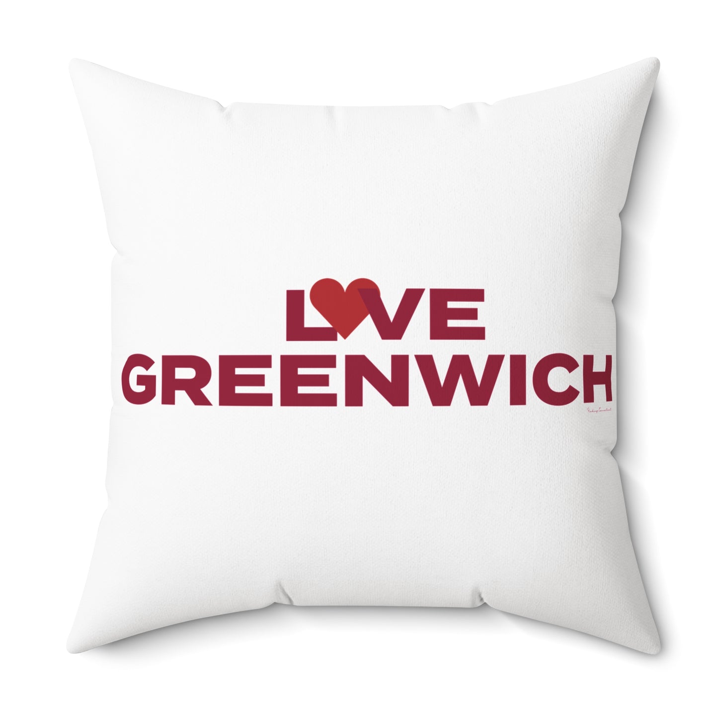 Love Greenwich Spun Polyester Square Pillow