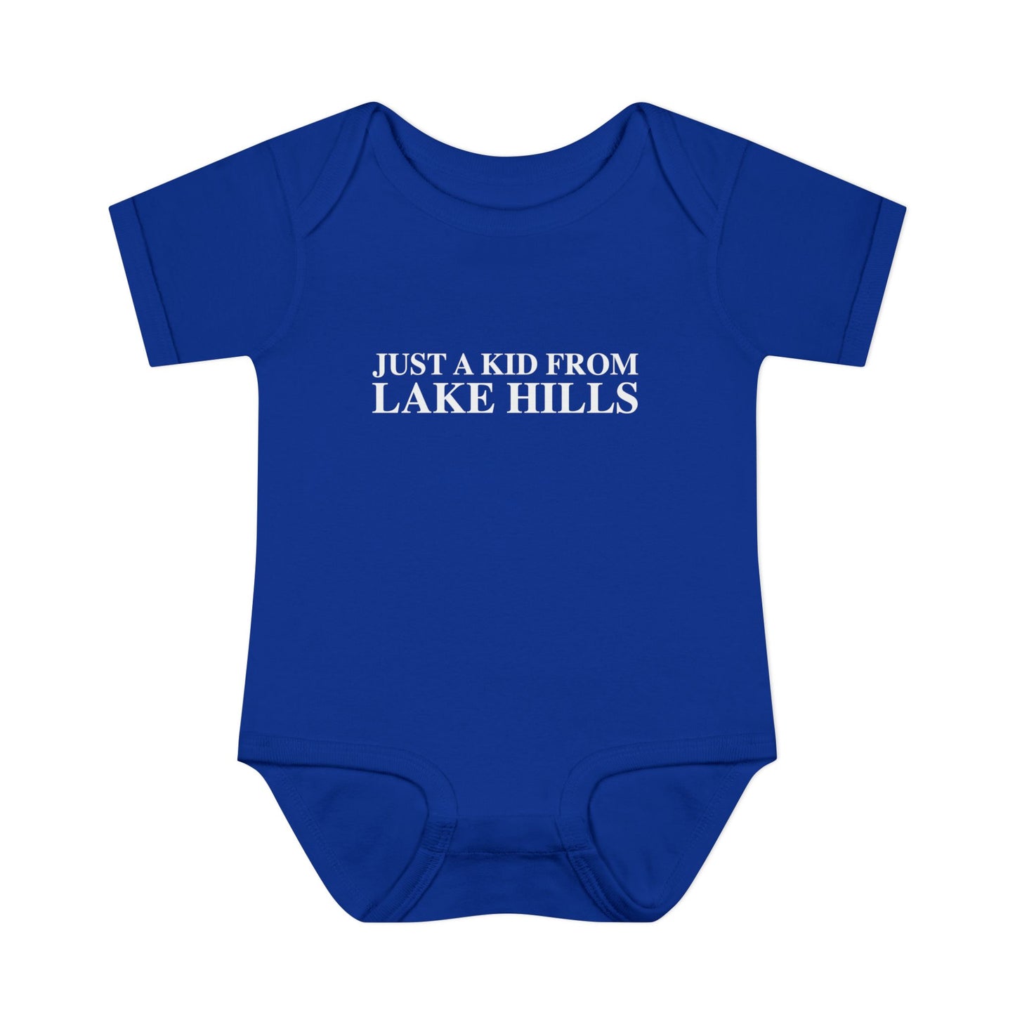 Just a kid from Lake Hills Infant Baby Rib Bodysuit