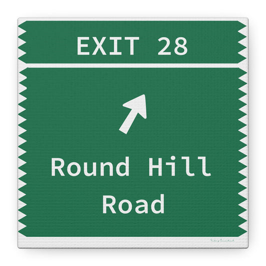 Vintage Merritt Parkway Exit 28 Sign Matte Canvas, Stretched, 1.25"