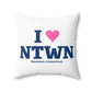 I Heart NTWN Spun Polyester Square Pillow