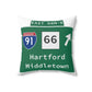 Vintage WCP Exit 68-NE Signpun Polyester Square Pillow