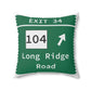 Vintage Merritt Parkway Exit 34 Sign Spun Polyester Square Pillow