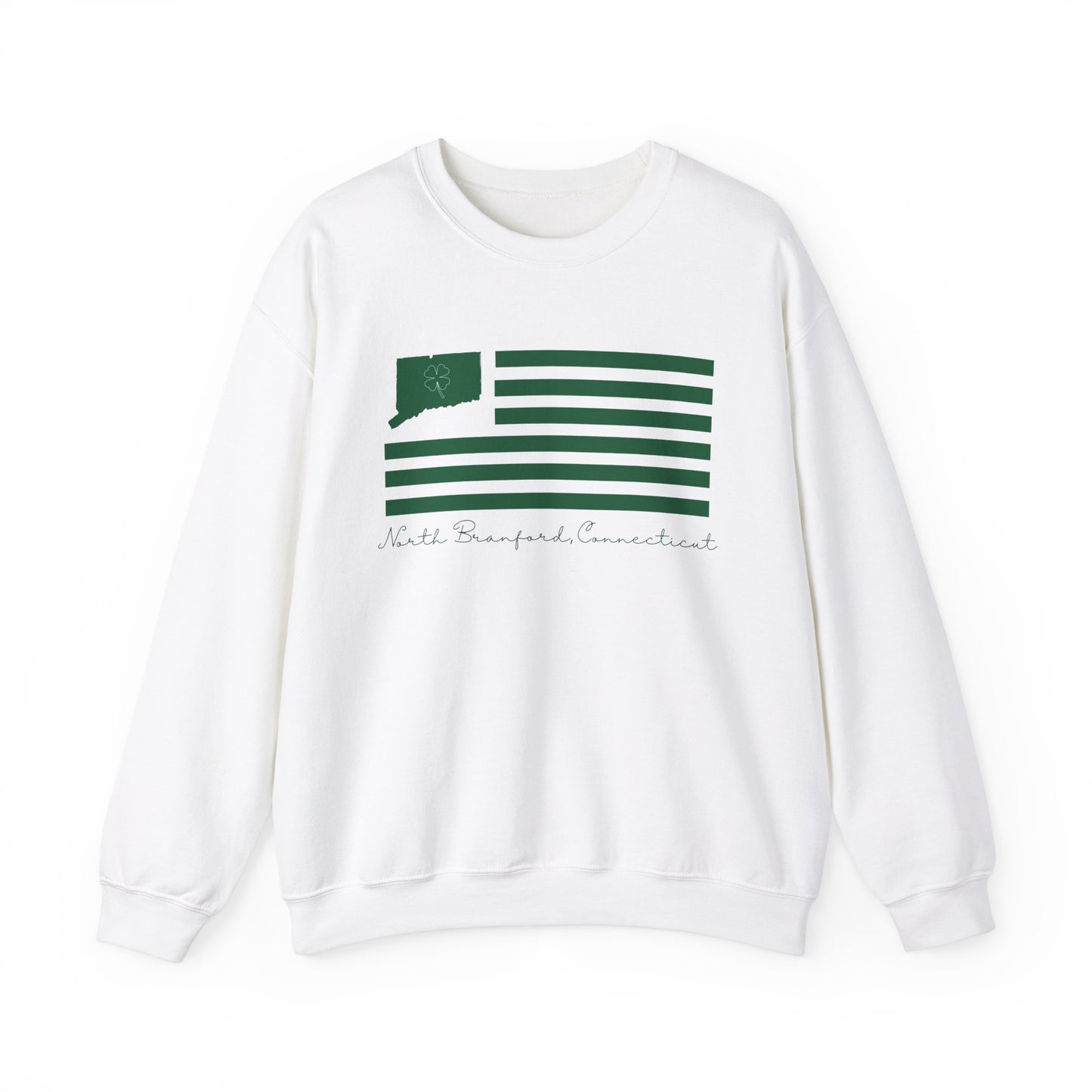 North Branford Connecticut St. Patrick’s Day Flag Unisex Heavy Blend™ Crewneck Sweatshirt