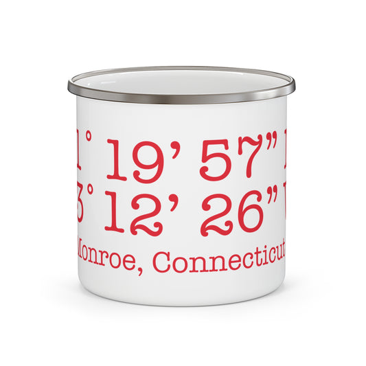 Monroe Coordinates Enamel Camping Mug