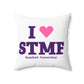 I Heart STMF Spun Polyester Square Pillow